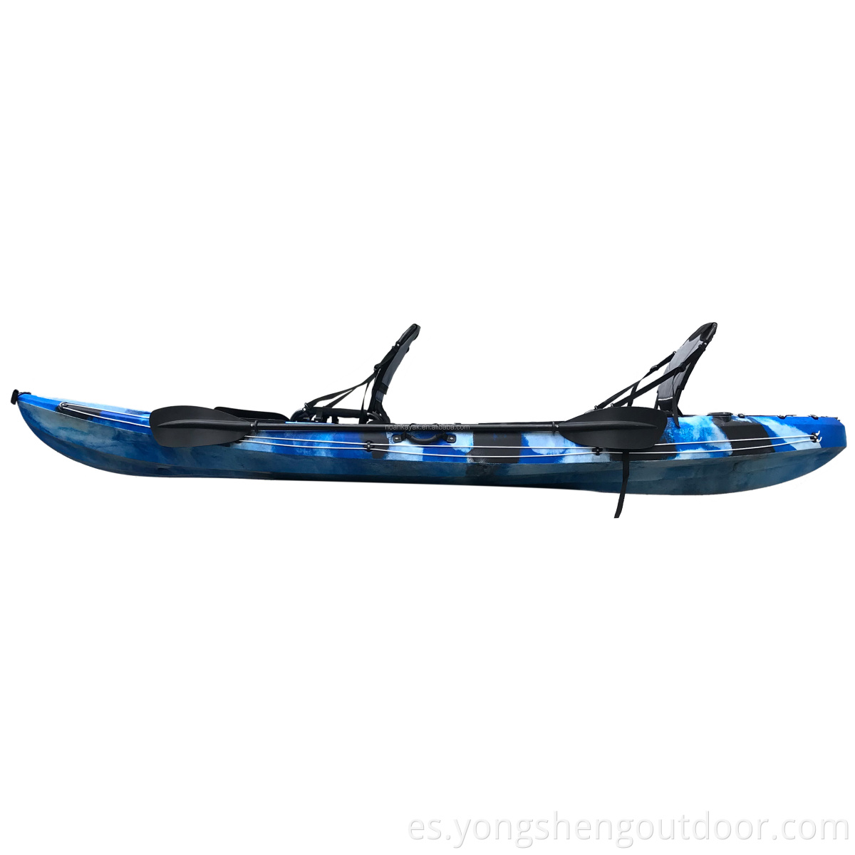 Kayak de pesca doble se siente en la parte superior kayak